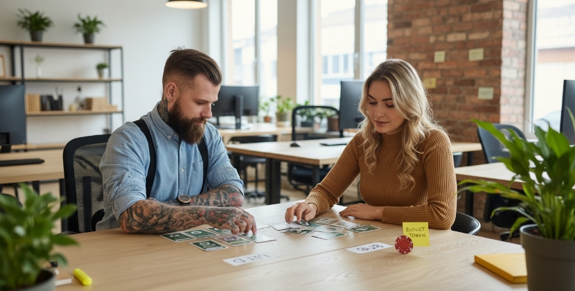 Custom sportsbook features, teamoverleg over roadmap in een kantooromgeving