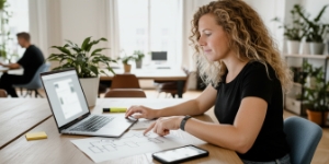 Conversiegericht design. De beste hebruikerservaring en betrokkenheid, UX review op laptop in een rustige werkplek.