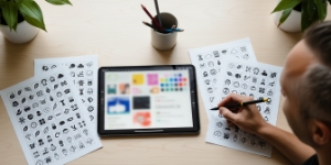 Grafisch ontwerpbureau tekent iconen en illustraties voor merkidentiteit, handig bij huisstijl laten maken