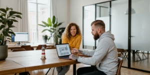 Content strategy and optimisation meeting at an SEO marketing company, shaping pages for SEO services in Netherlands