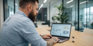 WooCommerce ecosysteem: team bekijkt plugins en API-koppelingen als abstracte UI-vormen, subtiele ‘plugin zoo’ knipoog