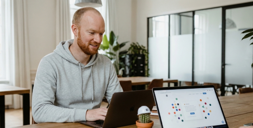 WordPress updates screen with plugin update badges, blurred details, calm workspace, no readable text