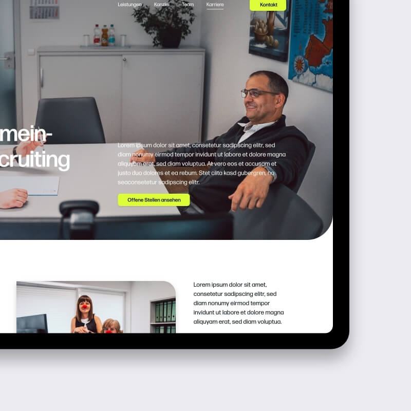 Recruitment hero op de website voor belastingadviseur voor nieuwe collega’s