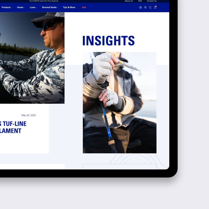 Artikelenpagina van multibrand webshop van Mustad