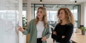 Off-page visibility and brand mentions discussion, outreach ideas reviewed during a focused desk session