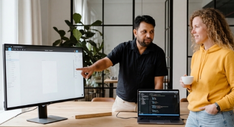 PSD file next to WordPress dashboard showing design to code conversion workflow