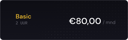 Basic SLA-pakket website onderhoud, 2 uur per maand, €80,00 per maand