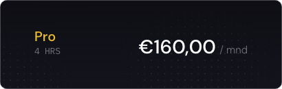 Pro SLA-pakket website onderhoud, 4 uur per maand, €160,00 per maand