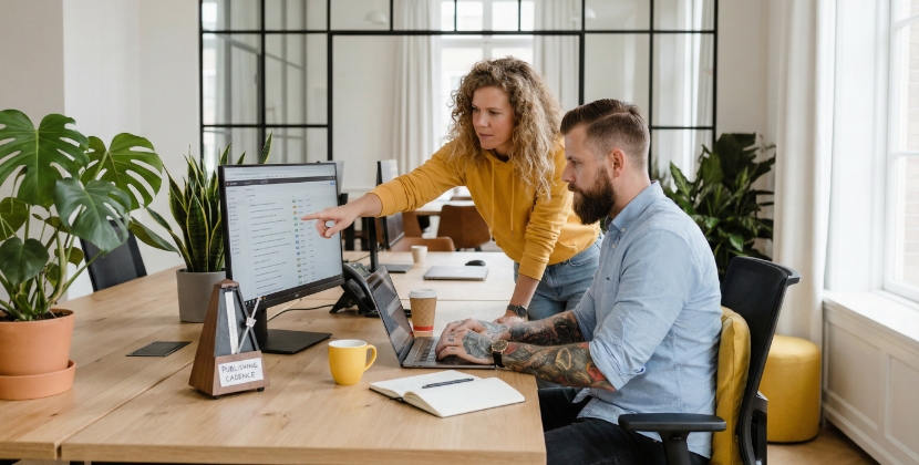 Editorial workflow planning for WordPress vs HubSpot SEO on a large content hub