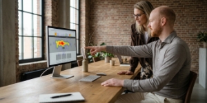 Collega's analyseren heatmap-visualisatie op Apple Studio Display