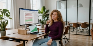 Specialist redigeert content voor hogere feitdichtheid, doorhalingen en toevoegingen op scherm