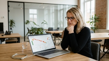 Developer analyseert trage laadtijd van website op laptop voor bedrijf in Eindhoven