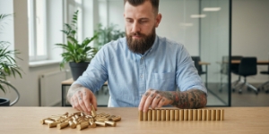 Stacking coins at a desk, tuning backend performance and resource use