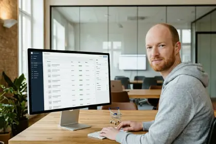 Team member at a custom admin dashboard, custom CMS development