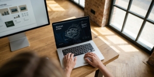 Website project plan: technical scope and strategic document on screen