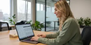 Team member managing a store on a laptop, Shopify and WooCommerce builds